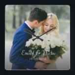Custom Photo Wedding Acrylic Wall Clock<br><div class="desc">Custom Photo Wedding Acrylic Wall Clock   . Customize the clock by changing the names ,  wedding date  and photo . A perfect gift for the newly weds. For any further customization ,  feel free to contact me at mypaperlove2021@gmail.com</div>