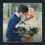 Custom Photo Wedding Acrylic Wall Clock<br><div class="desc">Custom Photo Wedding Acrylic Wall Clock   . Customize the clock by changing the names ,  wedding date  and photo . A perfect gift for the newly weds. For any further customization ,  feel free to contact me at mypaperlove2021@gmail.com</div>