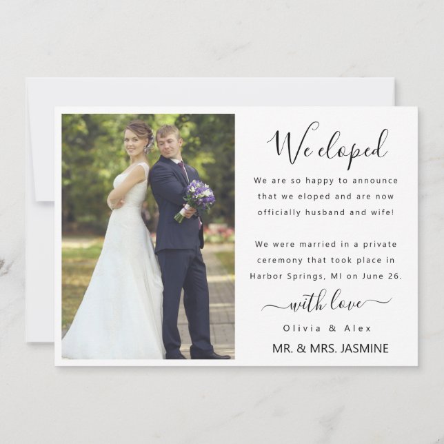  Custom Photo Wedding Announcement (Back)