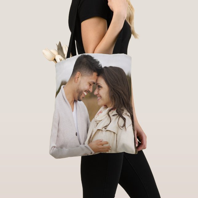 Custom Photo Wedding Bridal Personalised  Tote Bag (Close Up)