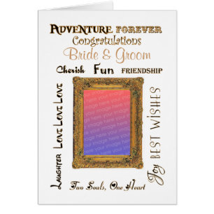 Custom Photo Wedding Gold Frame Congratulations