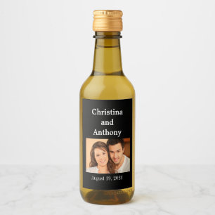 Custom Photo Wedding Mini Wine Favour Label
