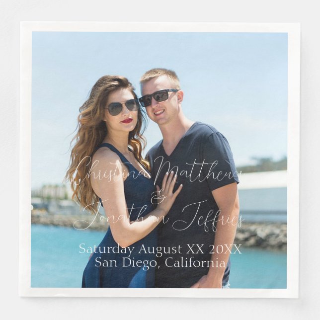 Custom Photo Wedding Napkin (Front)