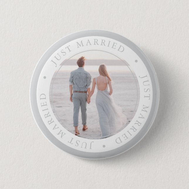 Custom photo wedding occasion simple 6 cm round badge (Front)