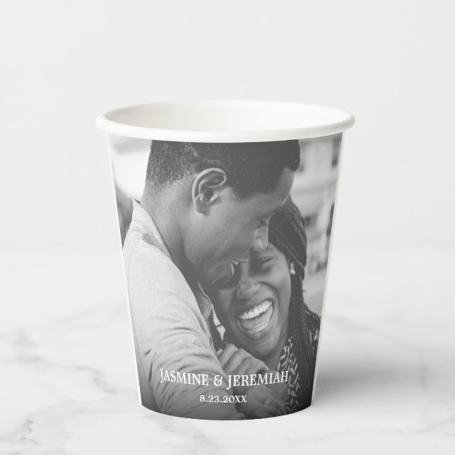 Custom Photo Wedding Paper Cups (Front)