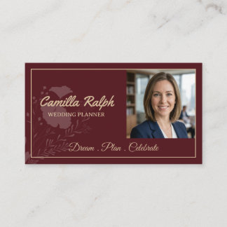 Custom Photo Wedding Planner Business Card