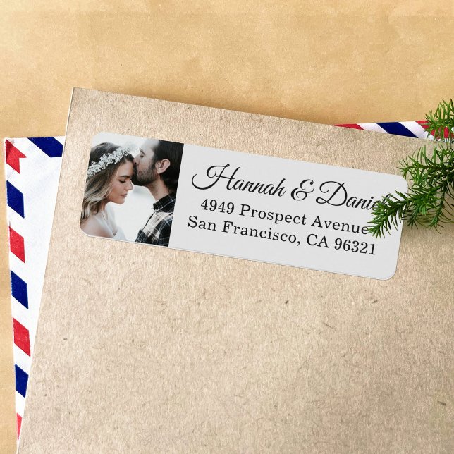 Custom Photo Wedding Return Address Label (Creator Uploaded)