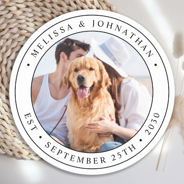 Custom Photo Wedding Round Paper Coaster (Creator Uploaded)