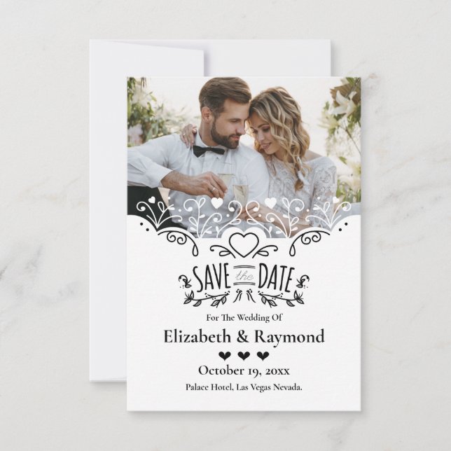 Custom Photo Wedding Save The Date Invitation (Front)