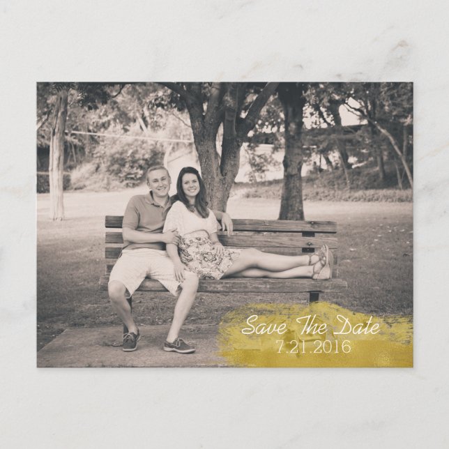 Custom Photo Wedding Save The Date Postcard (Front)