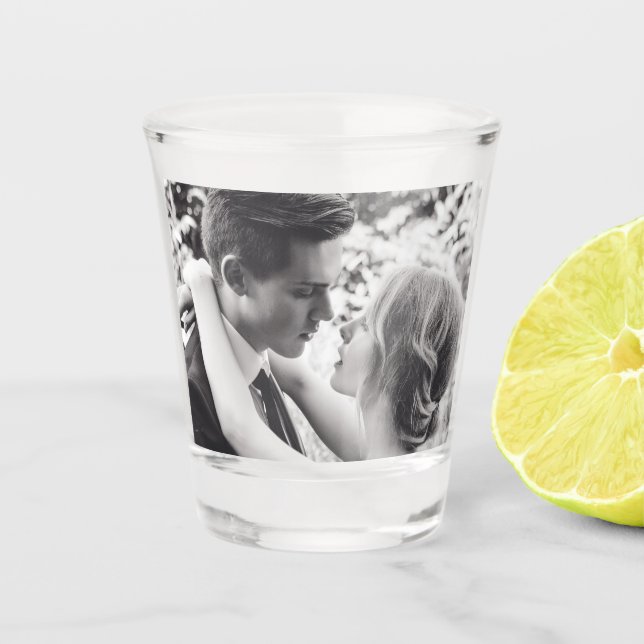 CUSTOM PHOTO WEDDING SHOT GLASSES, SHOT GLASS (Front)