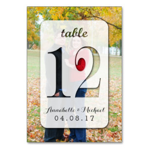 Custom Photo Wedding Table Number Card 12
