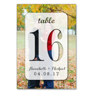 Custom Photo Wedding Table Number Card 16