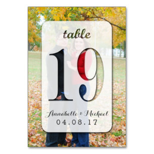 Custom Photo Wedding Table Number Card 19
