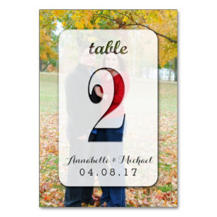 Custom Photo Wedding Table Number Card 2