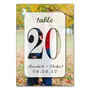 Custom Photo Wedding Table Number Card 20