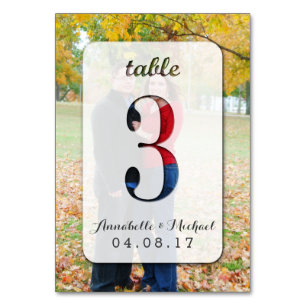 Custom Photo Wedding Table Number Card 3