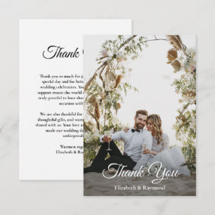 Custom Photo Wedding  Thank You Card