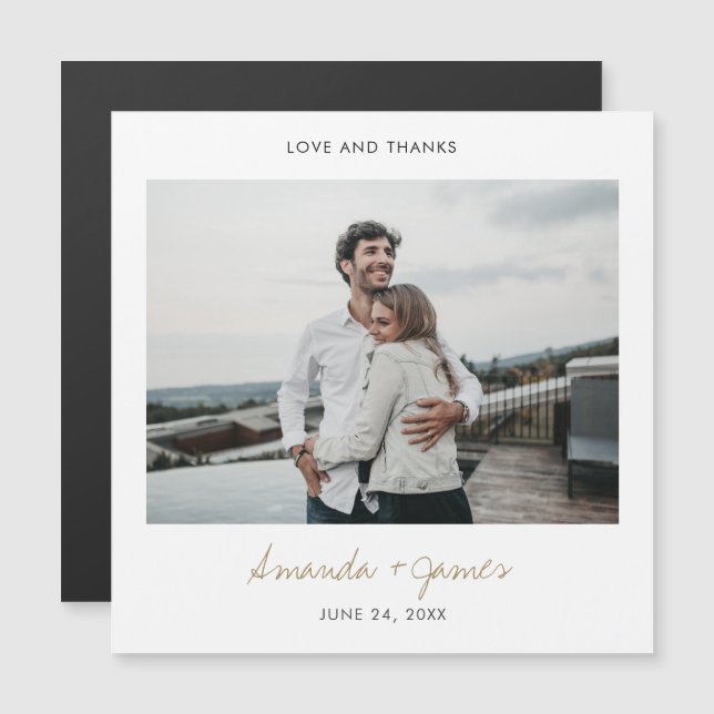 Custom Photo Wedding Thank You Magnet Template (Front/Back)