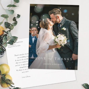 Custom Photo Wedding Thank You  Postcard
