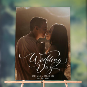 Custom photo wedding welcome acrylic sign