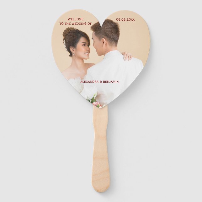 Custom Photo Wedding Welcome Hand Fan (Front)