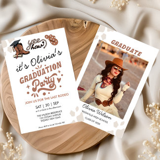 Custom Photo Western Graduation Party Invitation