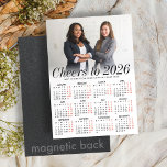 Custom Photo White Calendar 2026 Magnetic Card<br><div class="desc">Give your business holiday greetings a modern, professional touch with this Custom 2026 Photo Calendar Magnetic Card. Featuring a simple minimalist year-view calendar on a clean white background, this card is both practical and stylish. Personalise it with a horizontal photo of your team or logo to create a memorable keepsake...</div>