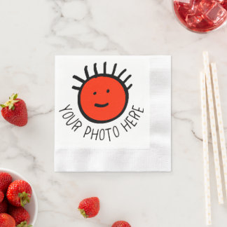 Custom Photo WHITE COCKTAIL PAPER NAPKINS Template