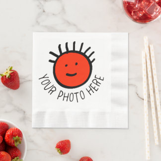 Custom Photo WHITE LUNCHEON PAPER NAPKINS Template