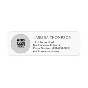 Custom Photo White Return Address Label