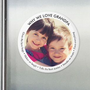 Custom Photo Why We Love Grandpa Magnet