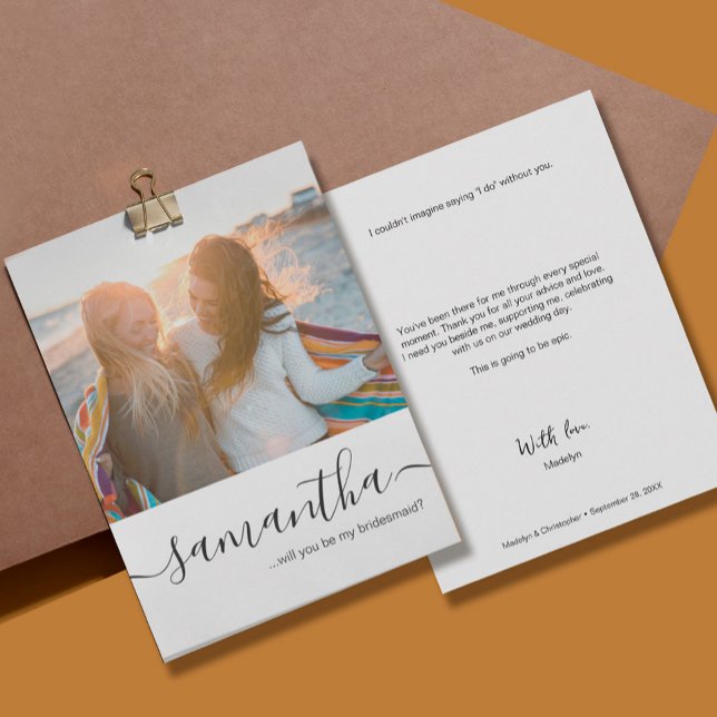 Custom Photo Will you be my bridesmaid proposal Invitation (Creator Uploaded)