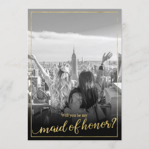 Custom Photo Will You Be My Maid of Honour Invitation