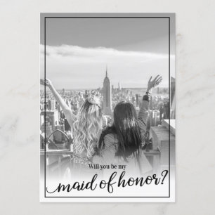 Custom Photo Will You Be My Maid of Honour Invitation