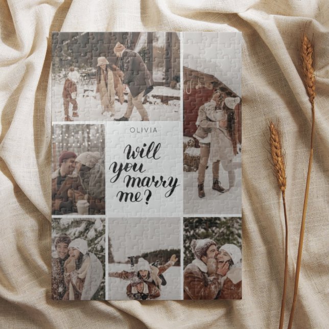 Custom photo will you marry me collage jigsaw puzzle (Creator Uploaded)