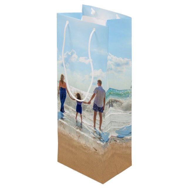 Custom Photo Wine Gift Bag Your Favourite Photos (Back Angled)