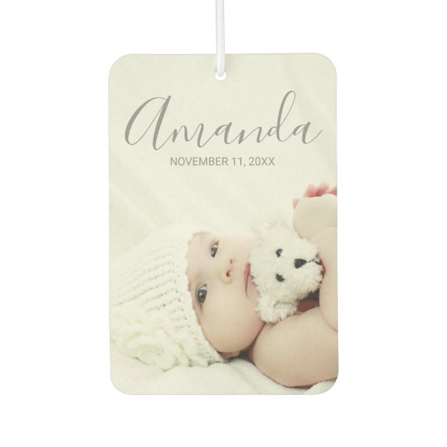 Custom Photo with Custom Name and Text Car Air Freshener (Front)