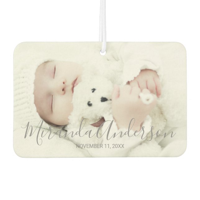 Custom Photo with Custom Name and Text Car Air Freshener (Front)