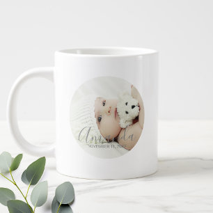 Custom Photo with Custom Name and Text Large Coffee Mug