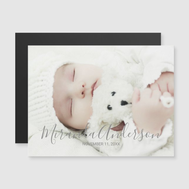 Custom Photo with Custom Name and Text Magnetic Invitation (Front/Back)