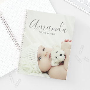 Custom Photo with Custom Name and Text Notebook