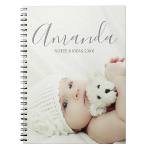 Custom Photo with Custom Name and Text Notebook