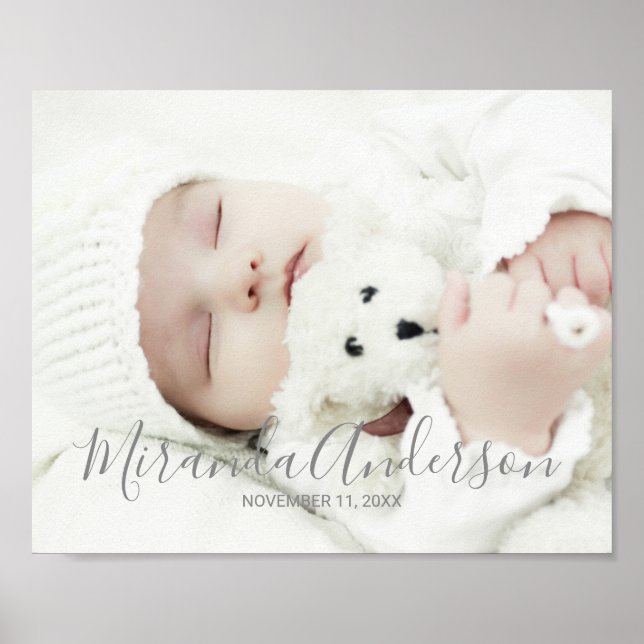 Custom Photo with Custom Name and Text Poster (Front)