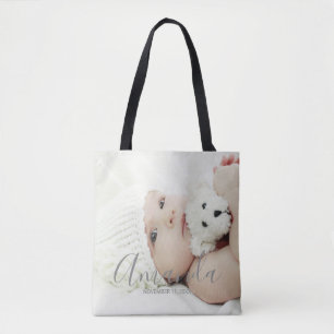 Custom Photo with Custom Name and Text Tote Bag