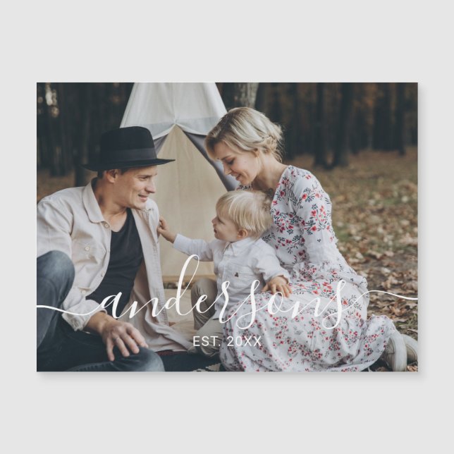 Custom photo with family name and established year (Front)