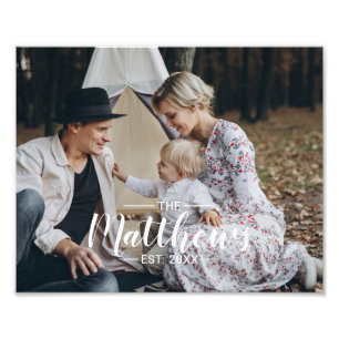 Custom photo with family name and established year