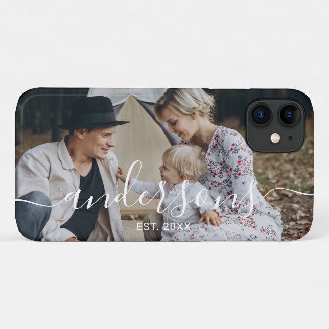 Custom photo with family name and established year Case-Mate iPhone case (Back (Horizontal))