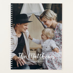 Custom photo with family name and established year planner