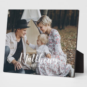 Custom photo with family name and established year plaque